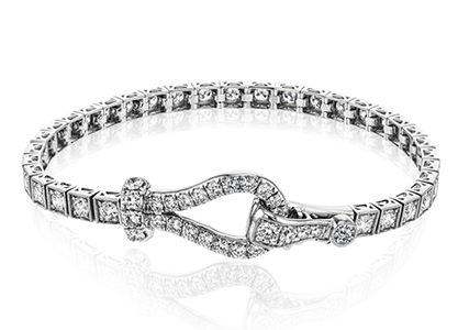 A dazzling diamond buckle bracelet from Simon G.